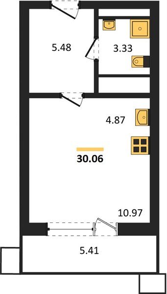 Фото №1: Студия 30 м² - Знаменский, Карасунский внутригородской округ, мкр. Родные Просторы