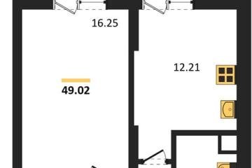 Фото №1: 1-комнатная квартира 49 м² - Знаменский, мкр. Родные Просторы, 