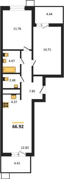 Фото №1: 2-комнатная квартира 66 м² - Знаменский, Карасунский внутригородской округ, мкр. Родные Просторы