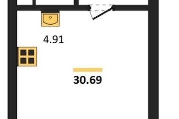 Фото №1: Студия 30 м² - Знаменский, мкр. Родные Просторы, 