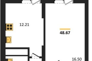 Фото №1: 1-комнатная квартира 48 м² - Знаменский, мкр. Родные Просторы, 
