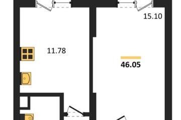 Фото №1: 1-комнатная квартира 46 м² - Знаменский, мкр. Родные Просторы, 