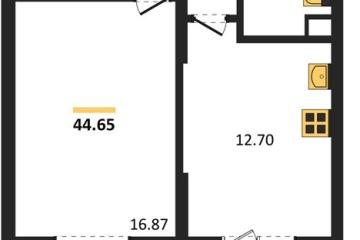 Фото №1: 1-комнатная квартира 44 м² - Знаменский, мкр. Родные Просторы, 