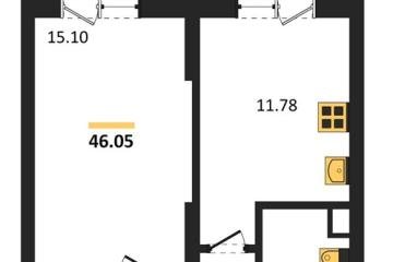 Фото №1: 1-комнатная квартира 46 м² - Знаменский, мкр. Родные Просторы, 