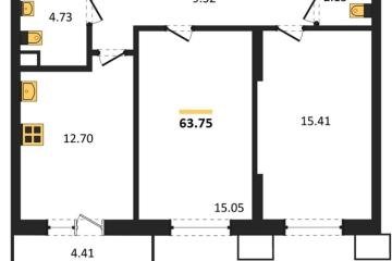 Фото №1: 2-комнатная квартира 63 м² - Знаменский, мкр. Родные Просторы, 