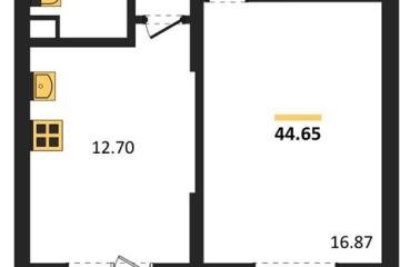Фото №1: 1-комнатная квартира 44 м² - Знаменский, мкр. Родные Просторы, 