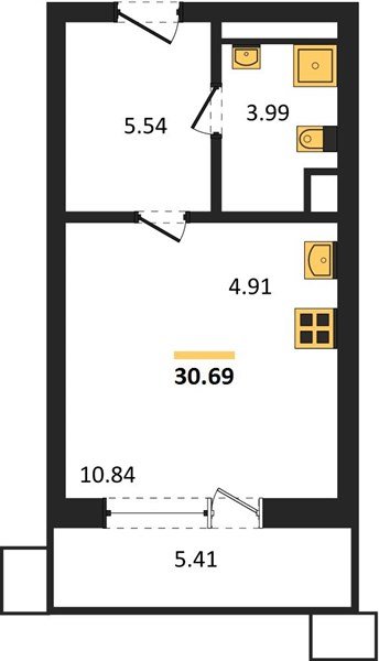 Фото №1: Студия 30 м² - Знаменский, Карасунский внутригородской округ, мкр. Родные Просторы