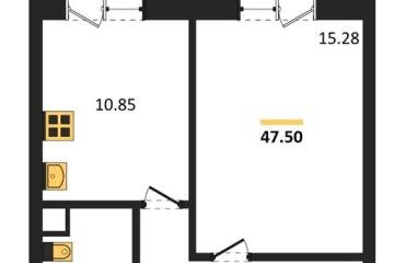 Фото №1: 1-комнатная квартира 47 м² - Знаменский, мкр. Родные Просторы, 