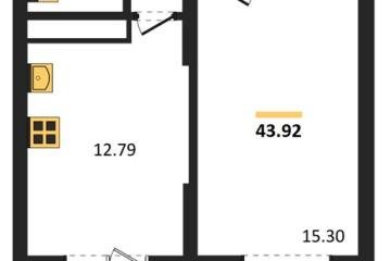 Фото №1: 1-комнатная квартира 43 м² - Знаменский, мкр. Родные Просторы, 