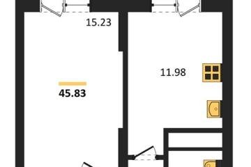 Фото №1: 1-комнатная квартира 45 м² - Знаменский, мкр. Родные Просторы, 