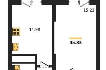 Фото №1: 1-комнатная квартира 45 м² - Знаменский, мкр. Родные Просторы,