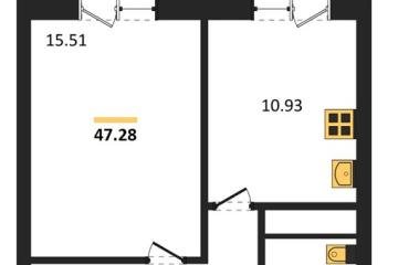 Фото №1: 1-комнатная квартира 47 м² - Знаменский, мкр. Родные Просторы, 