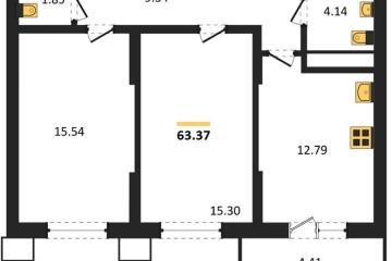 Фото №1: 2-комнатная квартира 63 м² - Знаменский, мкр. Родные Просторы, 