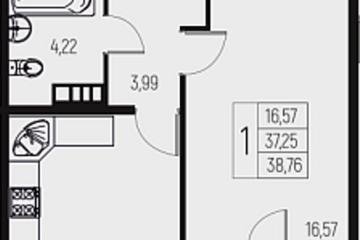 Фото №1: 1-комнатная квартира 38 м² - Брюховецкая, 