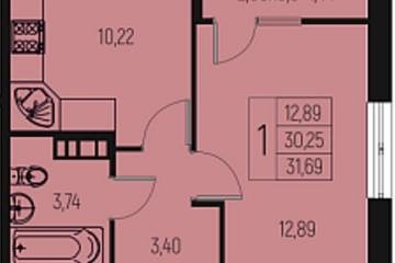 Фото №1: 1-комнатная квартира 31 м² - Брюховецкая, 