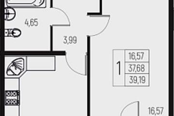 Фото №1: 1-комнатная квартира 39 м² - Брюховецкая, 