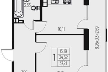 Фото №1: 1-комнатная квартира 37 м² - Брюховецкая, 