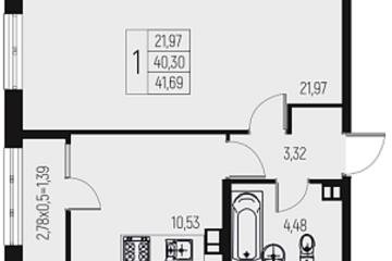 Фото №1: 1-комнатная квартира 41 м² - Брюховецкая, 