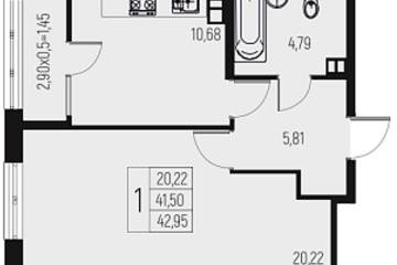Фото №1: 1-комнатная квартира 42 м² - Брюховецкая, 