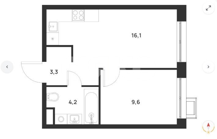 Фото №1: 1-комнатная квартира 33 м² - Москва Новомосковский административный округ
