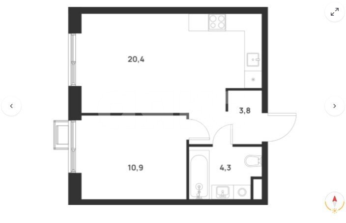 Фото №1: 2-комнатная квартира 39 м² - Москва Новомосковский административный округ
