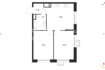 Фото №1: 2-комнатная квартира 51 м² - Москва Новомосковский административный округ