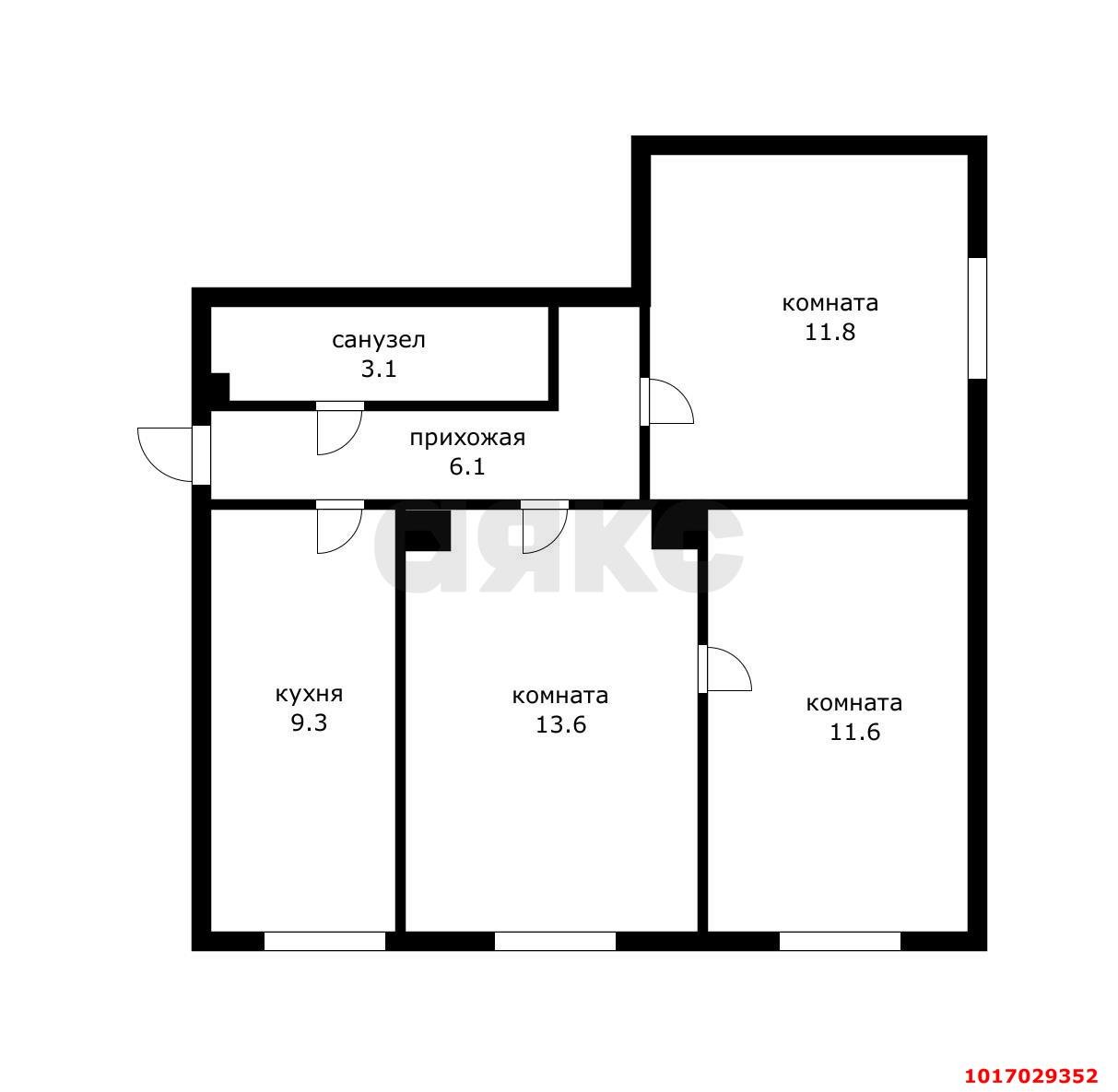 Фото №8: 3-комнатная квартира 55 м² - Краснодар, Центральный внутригородской округ, мкр. Центральный, ул. Фабричная, 7