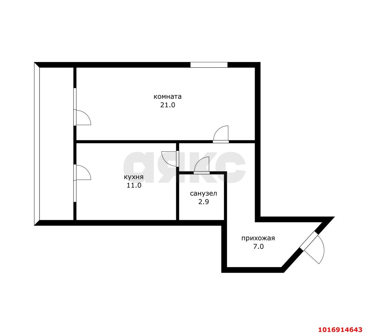 Фото №4: 1-комнатная квартира 42 м² - Южный, ул. Мира, 36