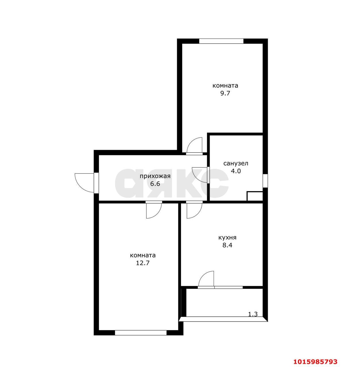 Фото №9: 2-комнатная квартира 42 м² - Берёзовый, Прикубанский внутригородской округ, Прогресс, мкр. жилой комплекс Прогресс, ул. имени Туполева А.Н., 4