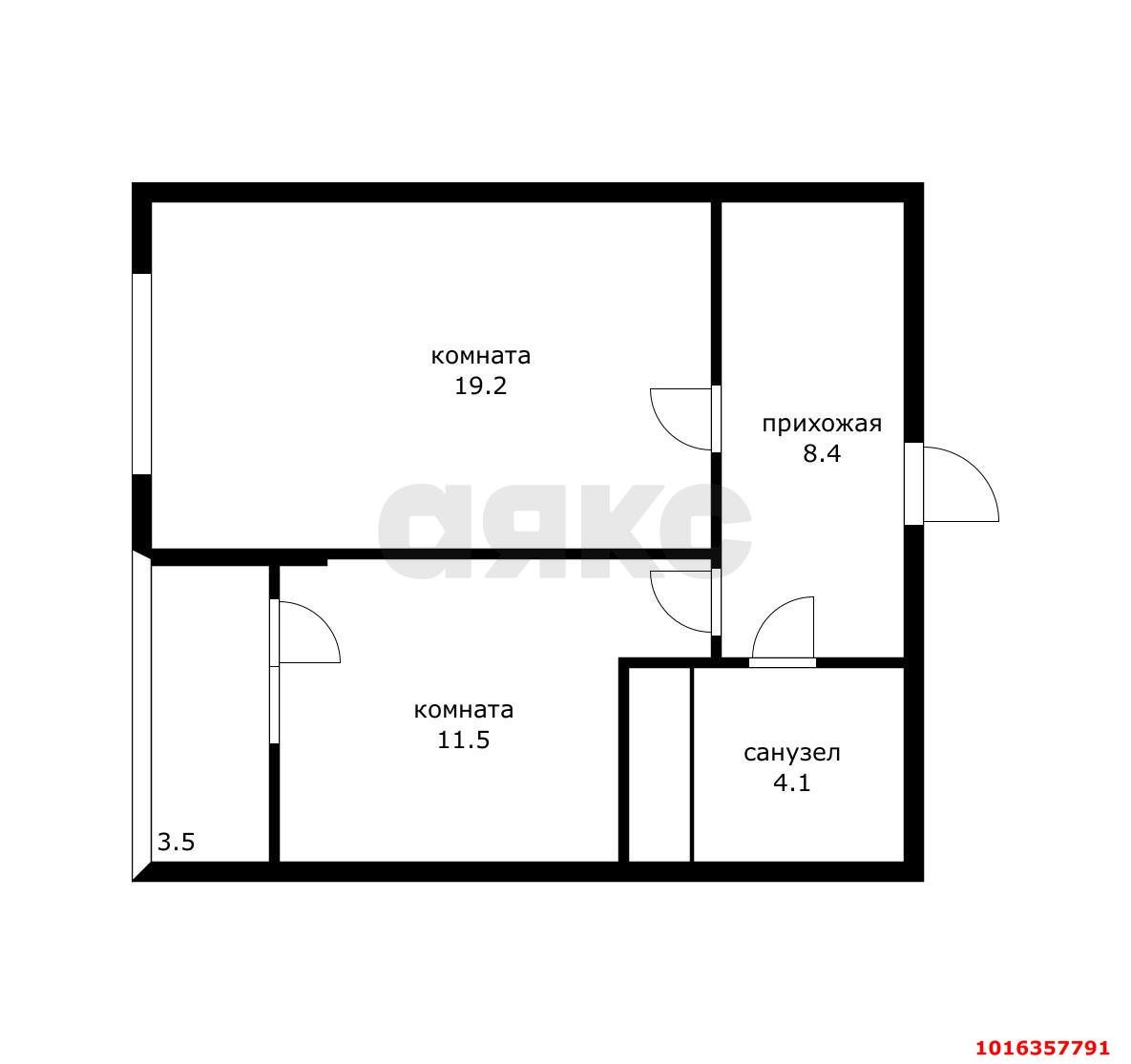 Фото №4: 1-комнатная квартира 43 м² - Краснодар, Карасунский внутригородской округ, жилой комплекс Империал, Пашковский, мкр. жилой комплекс Вивальди, ул. Леонида Лаврова, 8к3