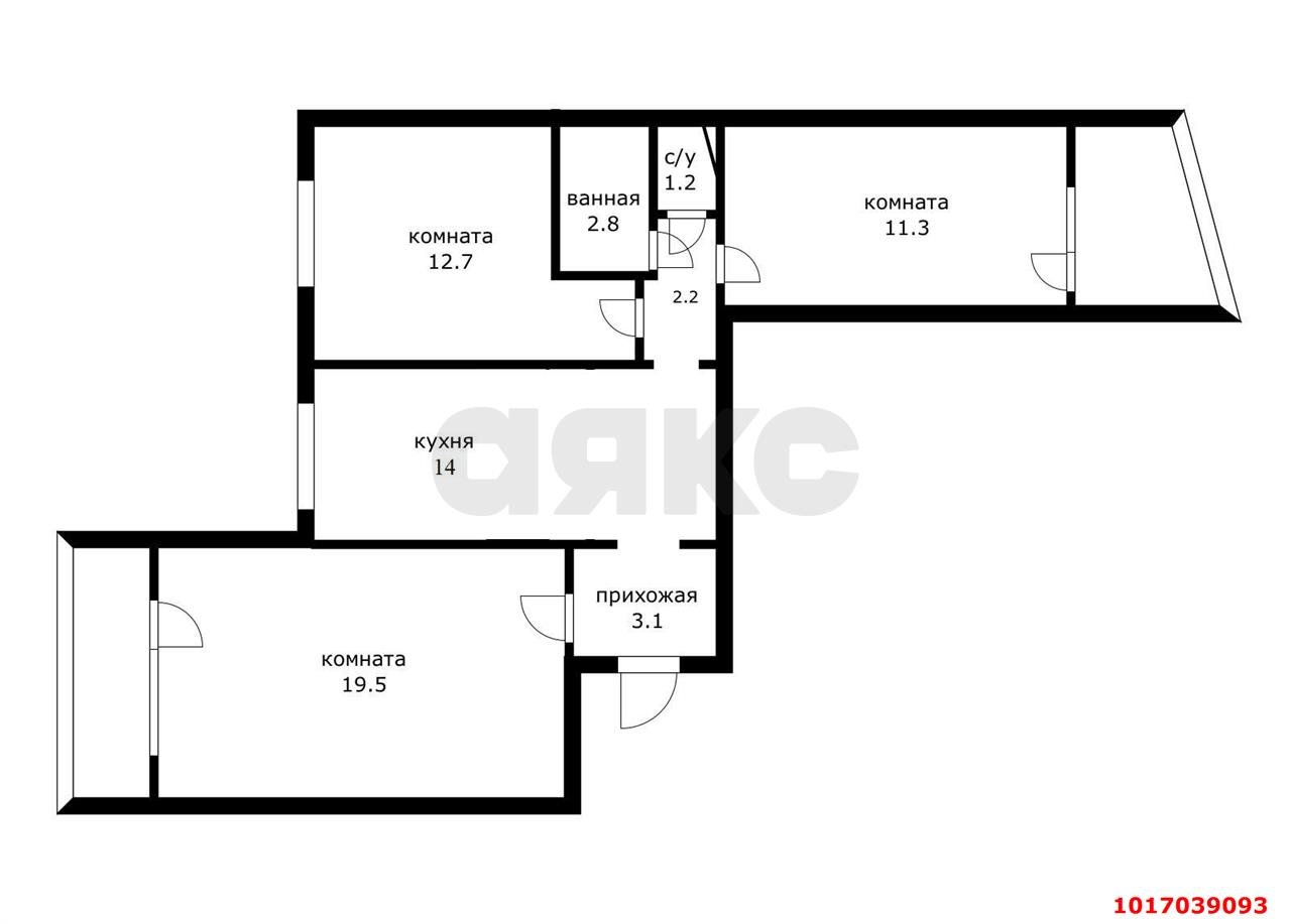 Фото №4: 3-комнатная квартира 78 м² - Краснодар, Карасунский внутригородской округ, мкр. Комсомольский, ул. Сормовская, 189