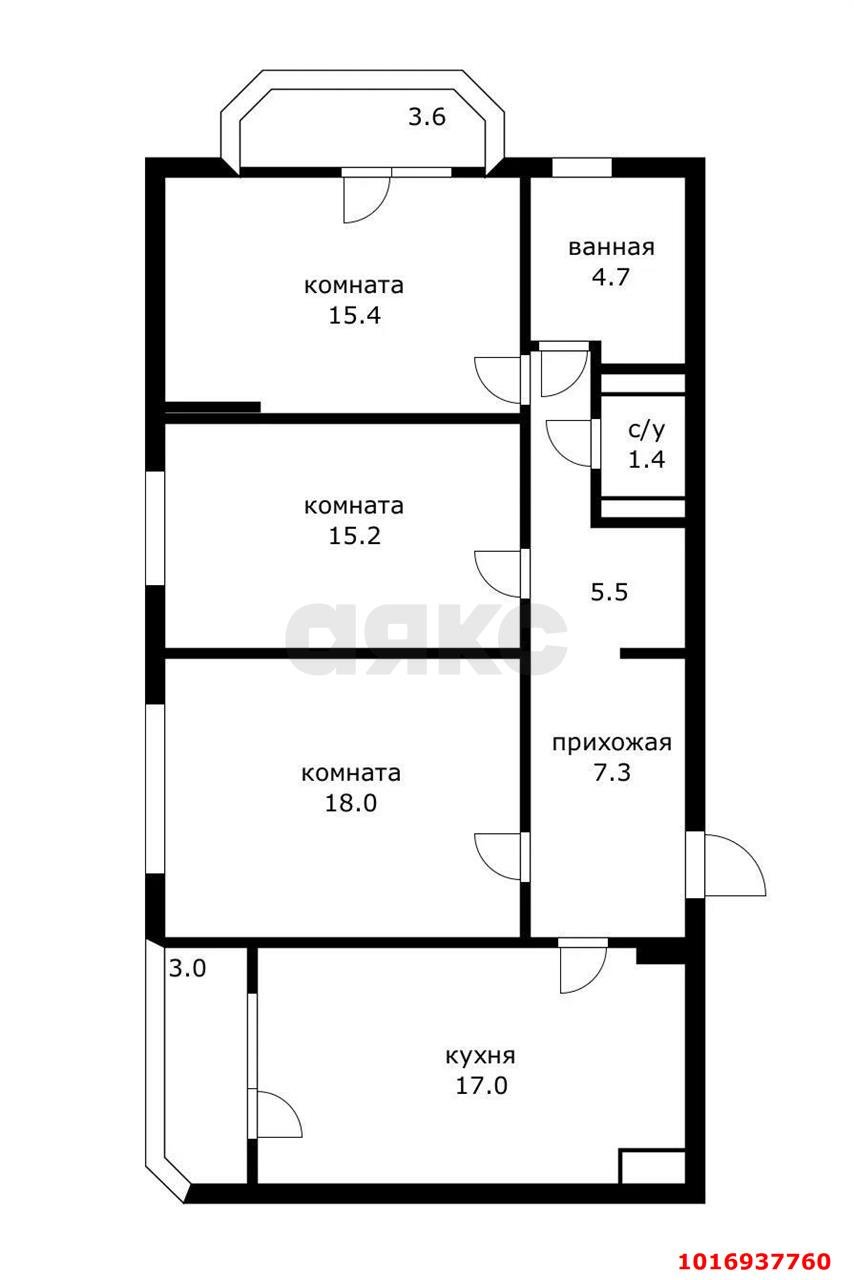 Фото №17: 3-комнатная квартира 86 м² - Краснодар, Карасунский внутригородской округ, Гидростроителей, мкр. Почтовый, ул. Артезианская, 8