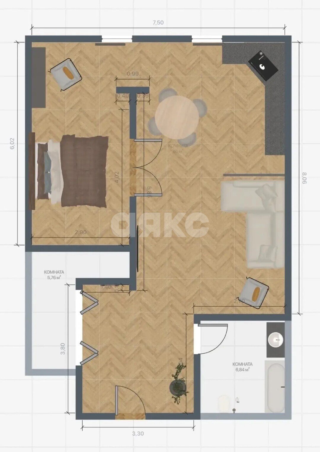 Фото №14: Апартаменты 78 м² - Анапа, ул. Ленина, 43
