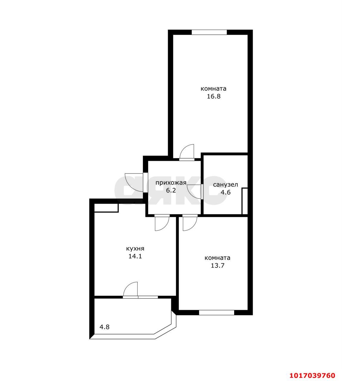 Фото №13: 2-комнатная квартира 60 м² - Краснодар, Прикубанский внутригородской округ, мкр. Достояние, ул. Григория Булгакова