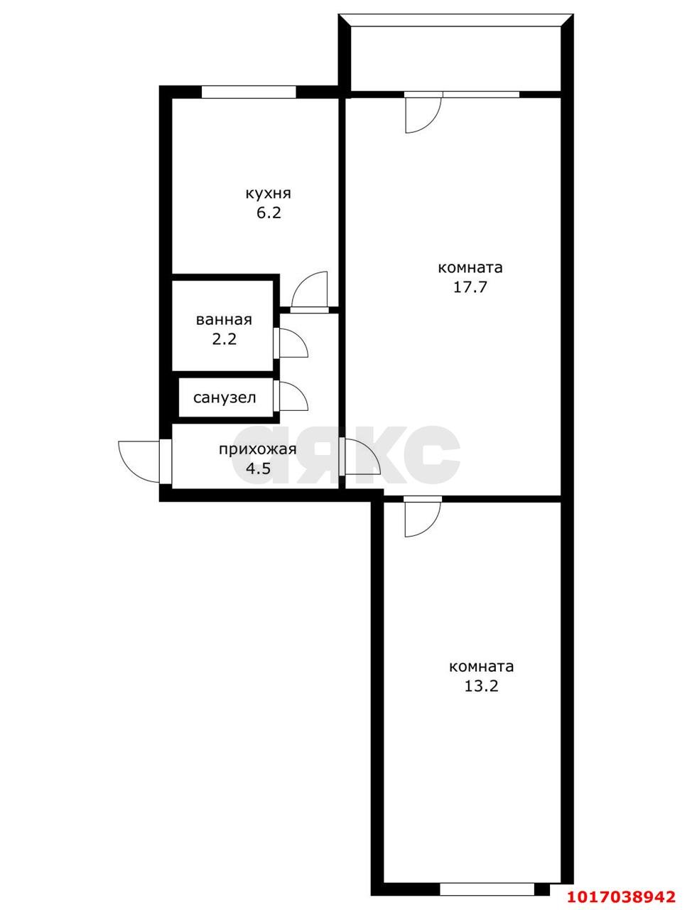 Фото №2: 2-комнатная квартира 44 м² - Краснодар, Прикубанский внутригородской округ, мкр. Завод Измерительных Приборов, ул. Московская, 58