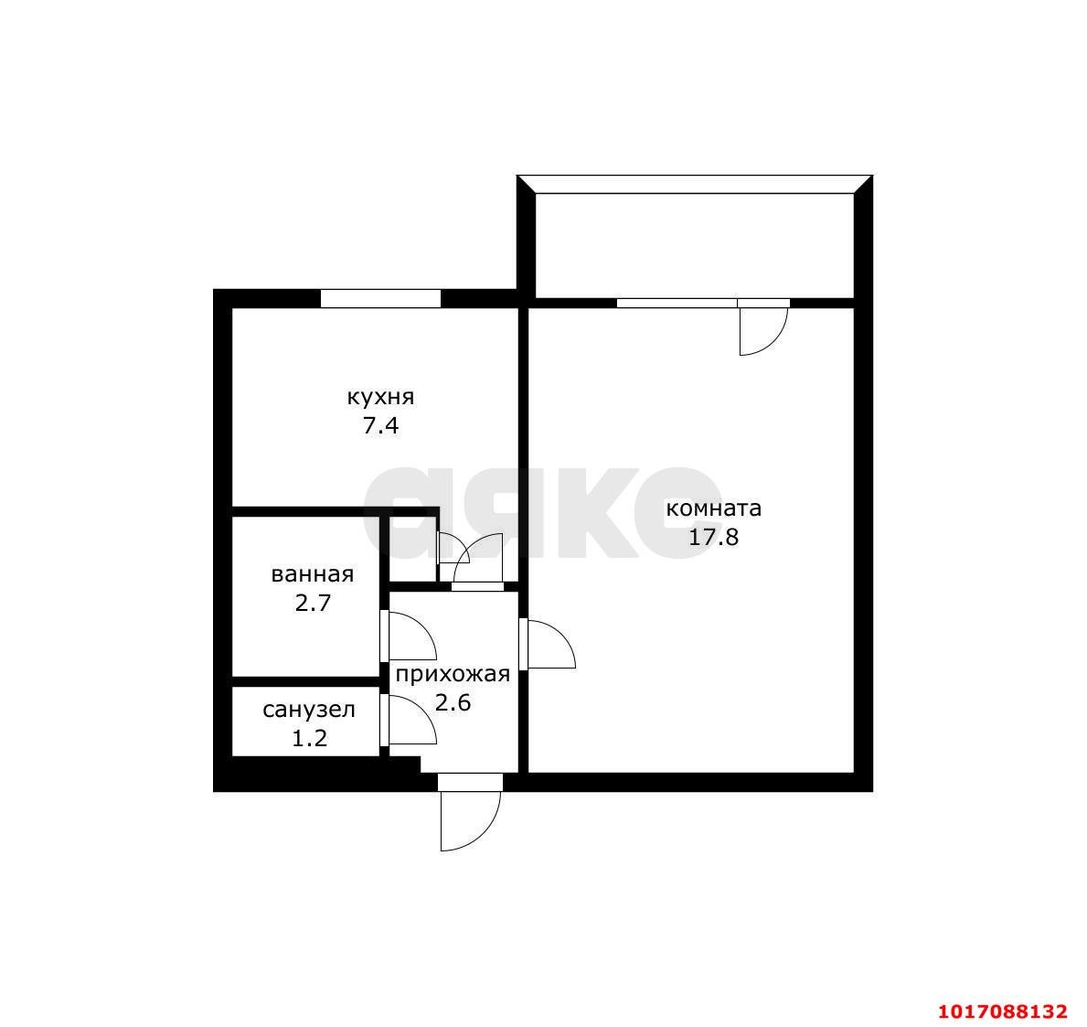 Фото №2: 1-комнатная квартира 34 м² - Краснодар, Карасунский внутригородской округ, мкр. Комсомольский, ул. Уральская, 180