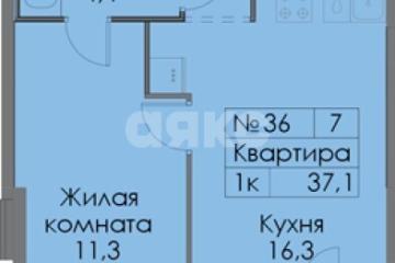 Фото №1: 1-комнатная квартира 37 м² - Ильинское-Усово, мкр. ЖК Ильинские Луга, 3.3