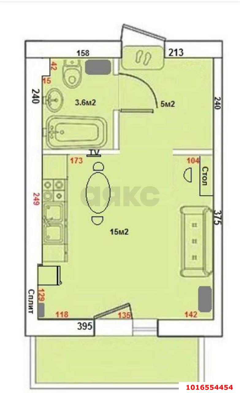 Фото №3: Студия 26 м² - Новая Адыгея, мкр. жилой комплекс Виноград 2, ул. Бжегокайская, 25/1к13