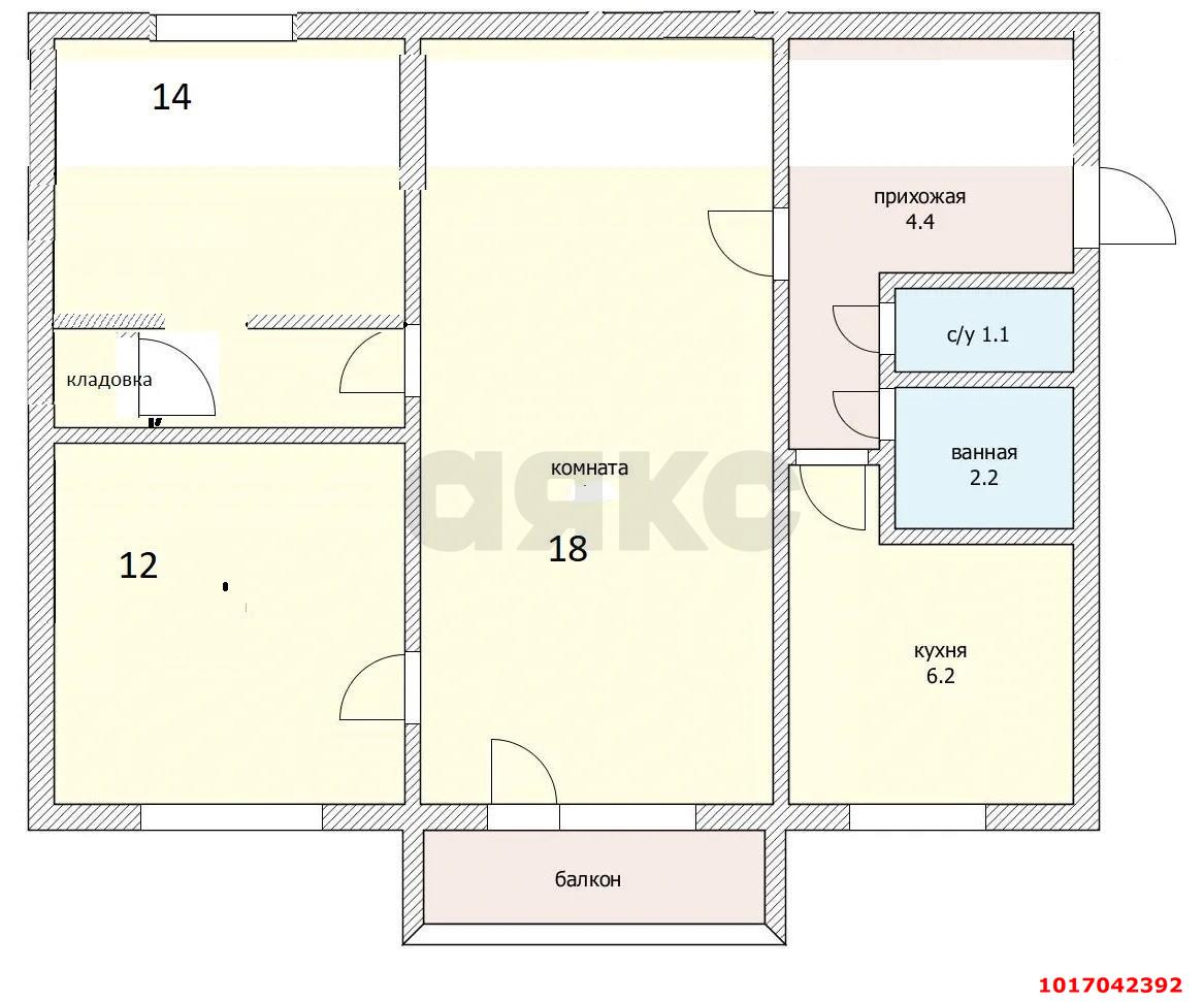Фото №13: 3-комнатная квартира 60 м² - Краснодар, Фестивальный, мкр. Прикубанский внутригородской округ, ул. имени Тургенева, 139