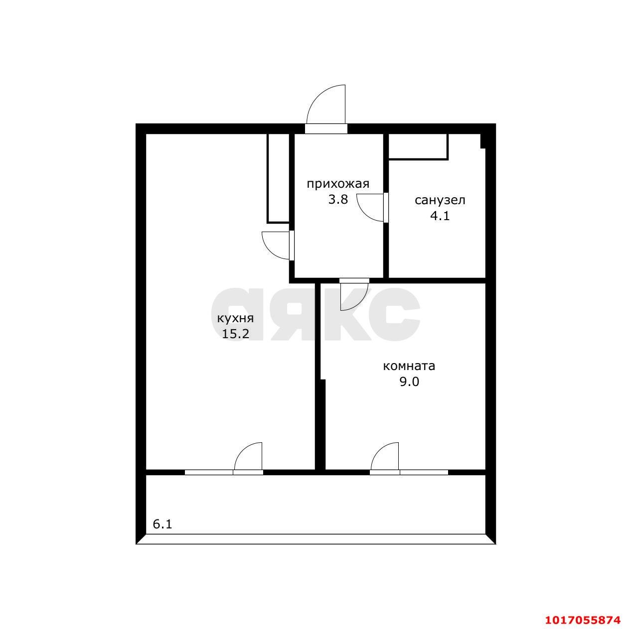 Фото №13: 1-комнатная квартира 38 м² - Краснодар, Прикубанский внутригородской округ, мкр. жилой комплекс Свобода, ул. Домбайская, 55к1