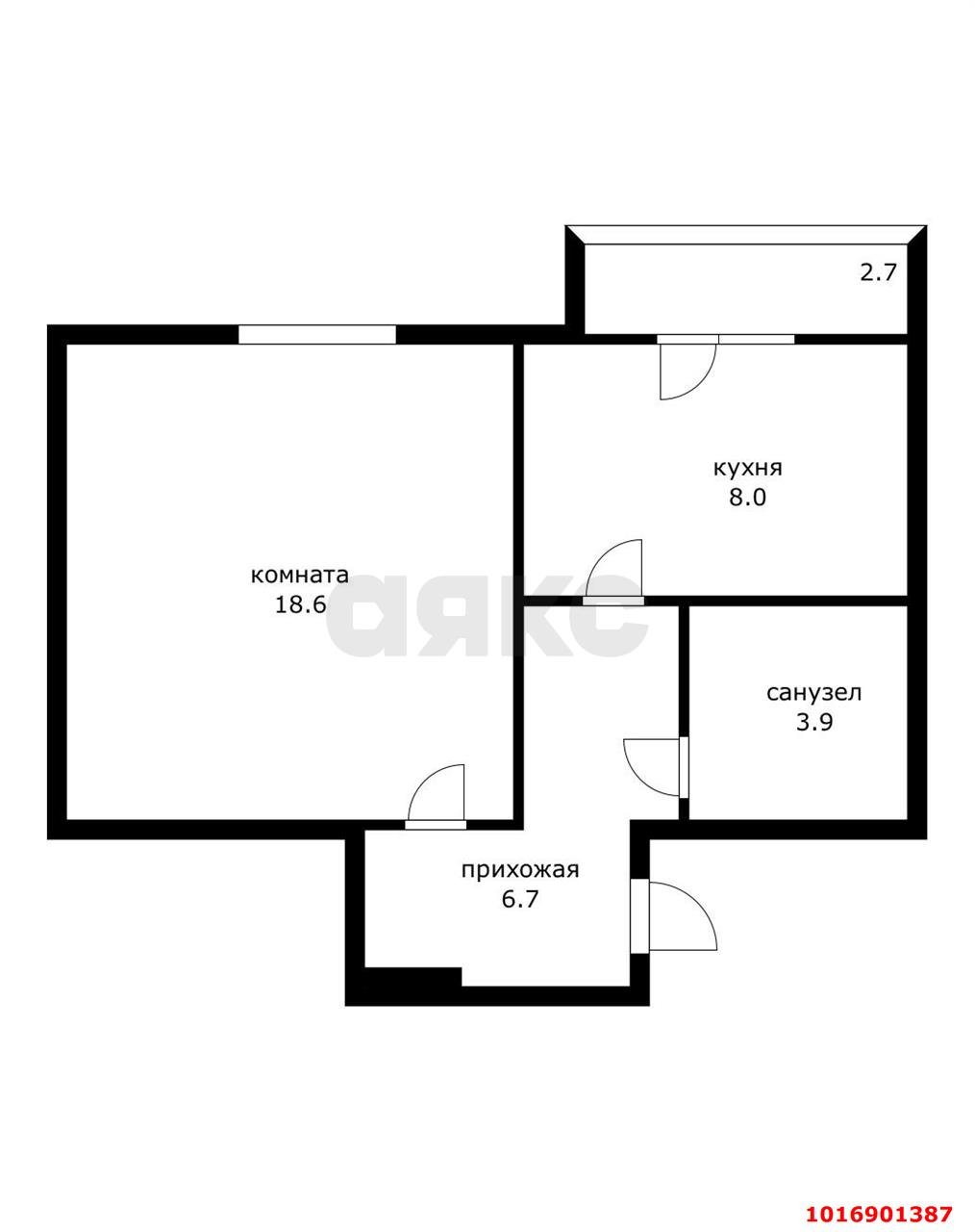 Фото №15: 1-комнатная квартира 37 м² - Краснодар, Прикубанский внутригородской округ, мкр. имени Н.И. Вавилова, ул. Вавилова, 18
