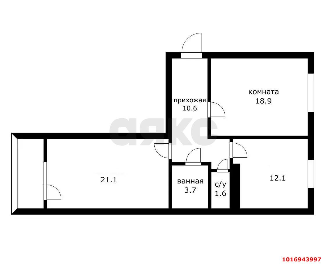 Фото №4: 2-комнатная квартира 68 м² - Краснодар, Карасунский внутригородской округ, Комсомольский, мкр. ЖК Пересвет-Карасунский, ул. Сормовская, 214