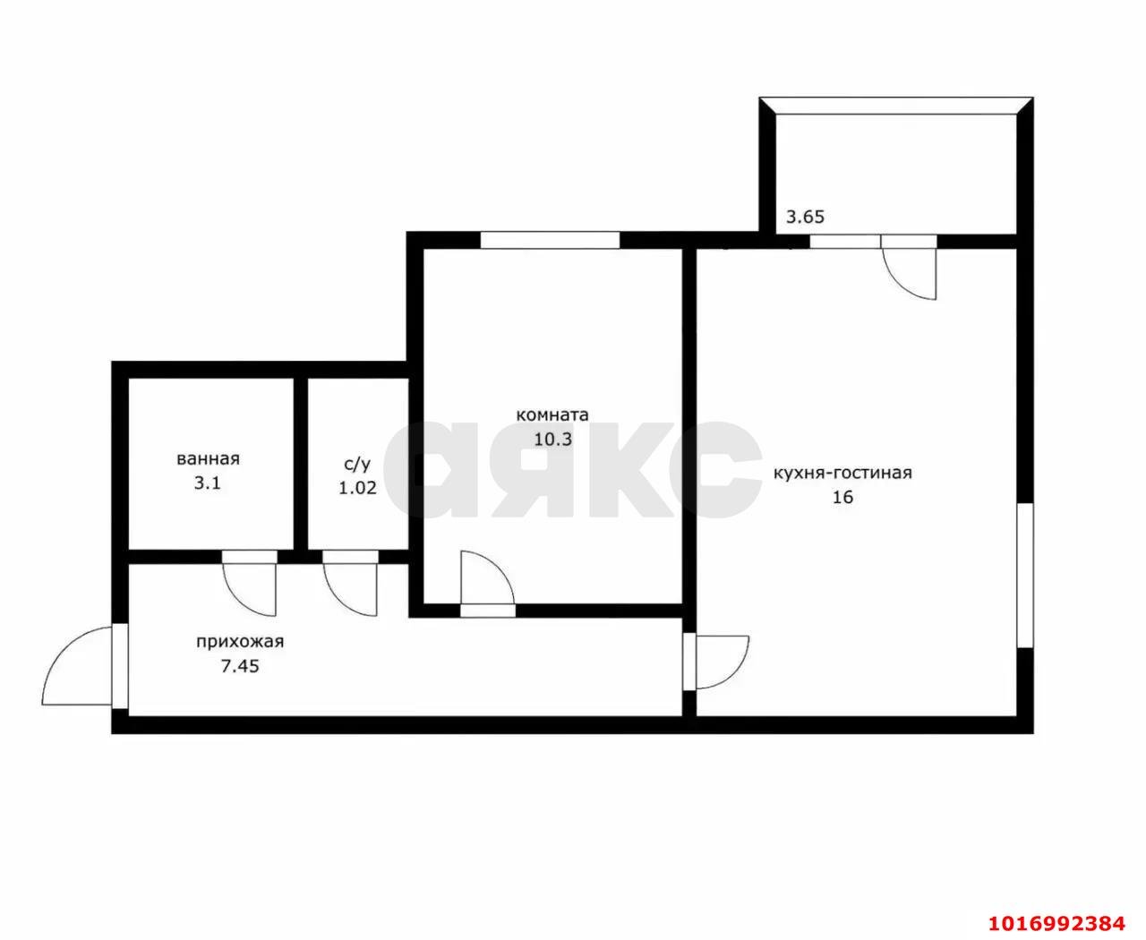 Фото №2: 1-комнатная квартира 37 м² - Краснодар, жилой комплекс Парусная Регата, Карасунский внутригородской округ, мкр. Гидростроителей, ул. Автолюбителей, 1Дк2