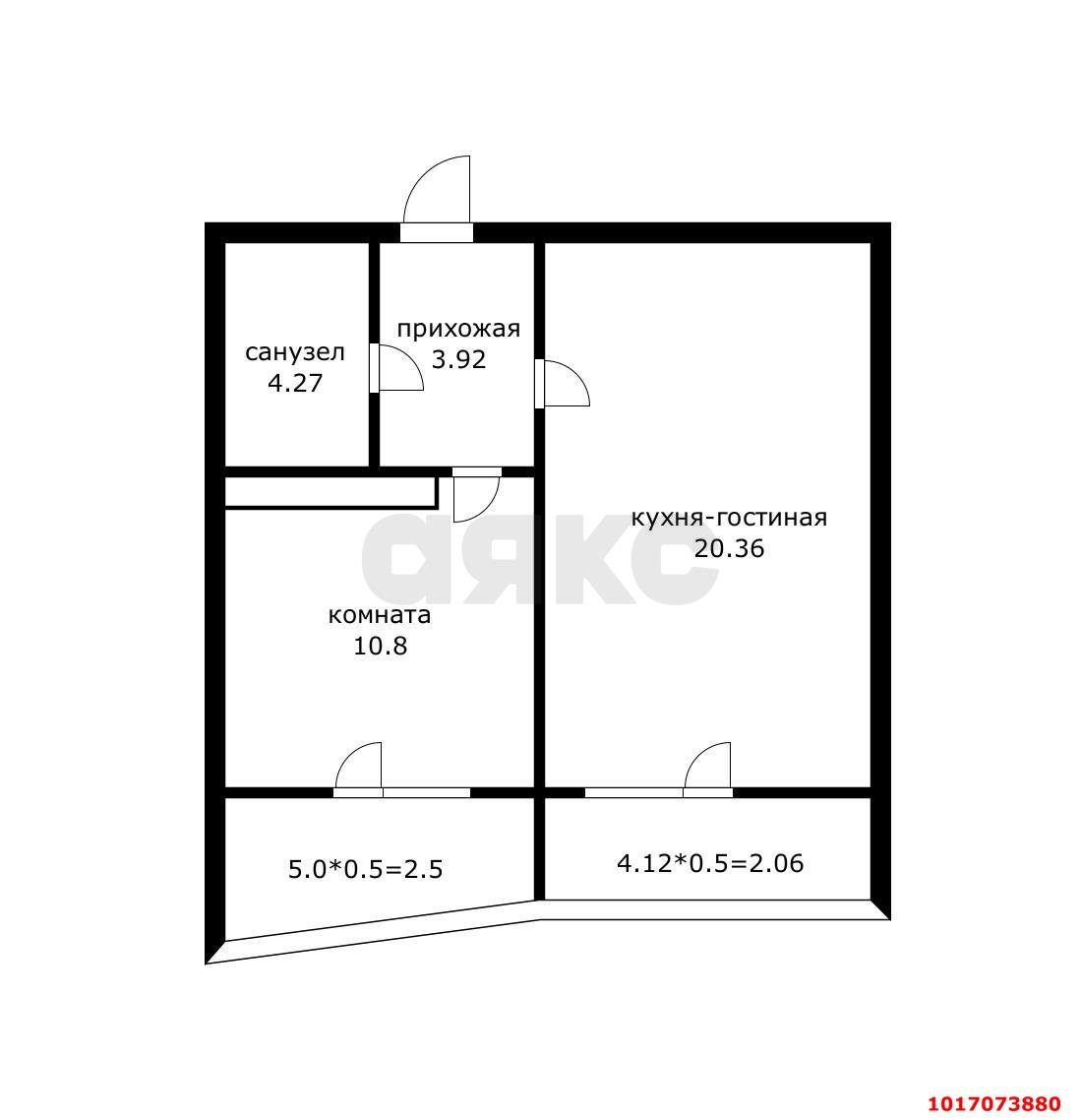 Фото №10: 1-комнатная квартира 44 м² - Краснодар, Прикубанский внутригородской округ, мкр. Завод Измерительных Приборов, ул. Карякина, 5к1