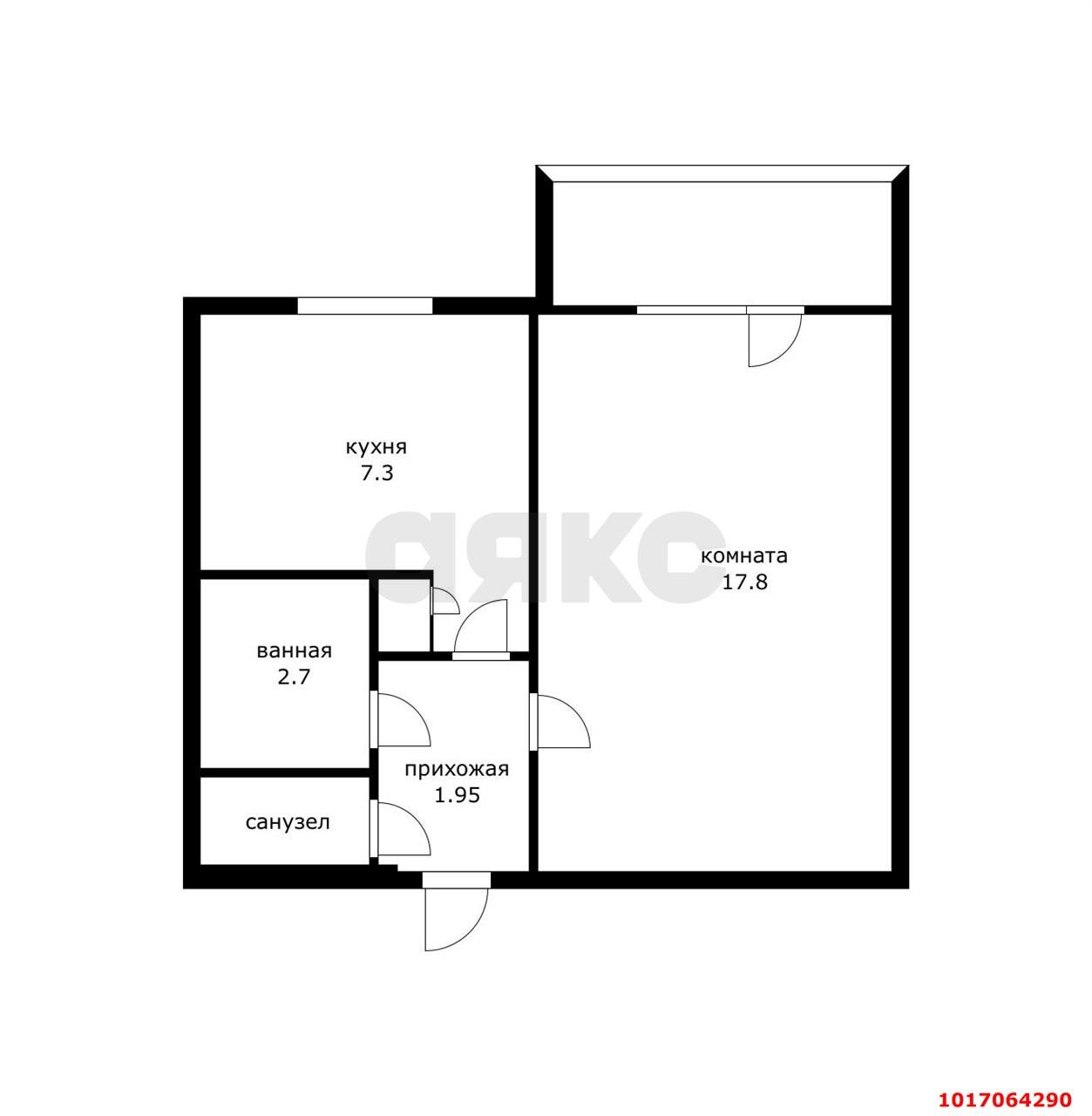 Фото №11: 1-комнатная квартира 33 м² - Краснодар, Карасунский внутригородской округ, мкр. Комсомольский, ул. Уральская, 196