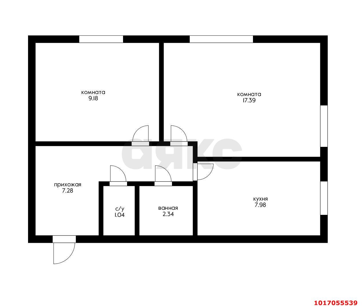Фото №6: 2-комнатная квартира 41 м² - Прикубанский, ул. Космонавтов, 14