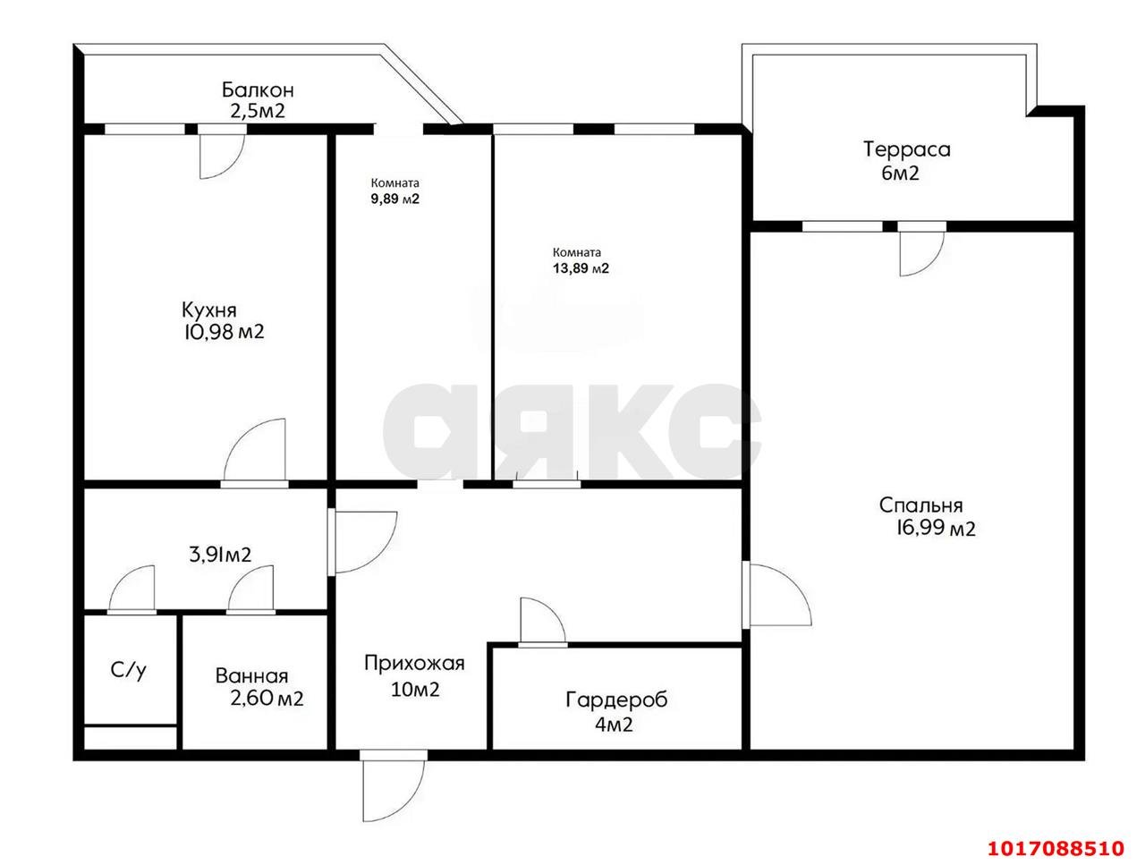 Фото №6: 3-комнатная квартира 80 м² - Краснодар, Западный внутригородской округ, мкр. Юбилейный, пр-кт Чекистов, 28