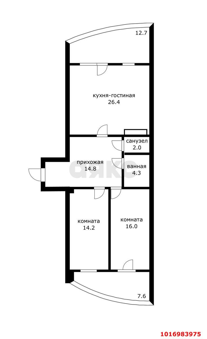 Фото №14: 2-комнатная квартира 77 м² - Краснодар, Прикубанский внутригородской округ, Музыкальный, мкр. ЖК Инсити, ул. Российская, 267/3к3