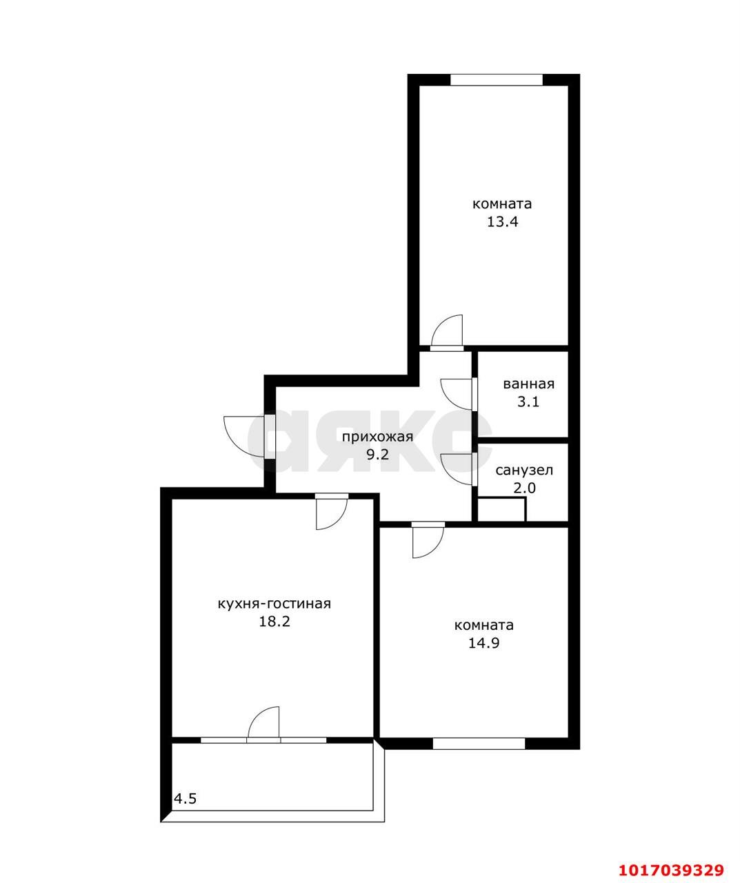 Фото №2: 2-комнатная квартира 63 м² - Краснодар, Прикубанский внутригородской округ, мкр. жилой комплекс Свобода, ул. Домбайская, 55