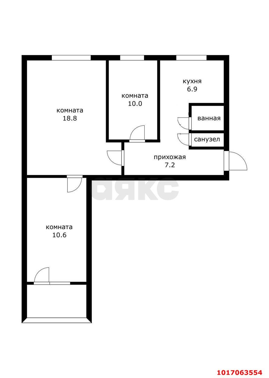 Фото №17: 3-комнатная квартира 57 м² - Краснодар, Карасунский внутригородской округ, мкр. Гидростроителей, ул. имени Игнатова, 41